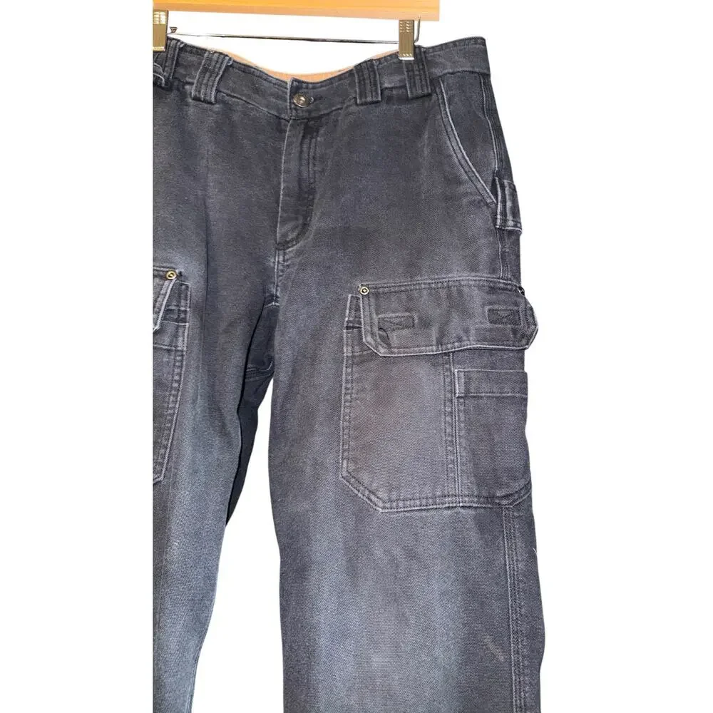 Duluth Trading Canvas Cargo Pants Men's 34x28 Utility Workwear Thick Outdoor‎